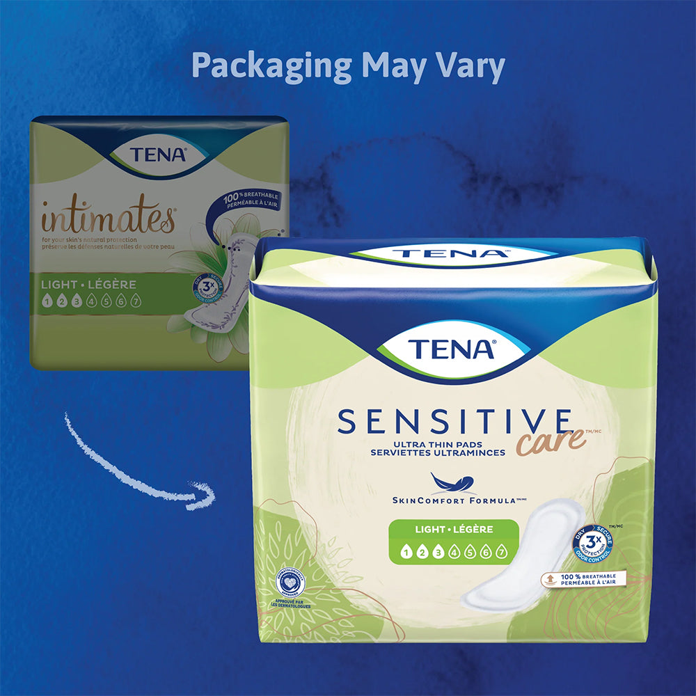Essity TENA Sensitive Care Ultra Thin Incontinence Pads, Regular (54358) - Packaging may vary