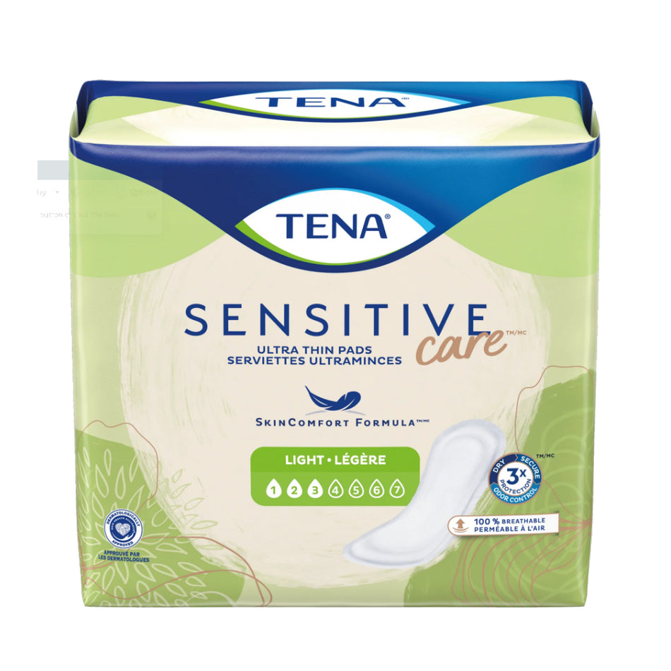 Essity TENA Sensitive Care Ultra Thin Incontinence Pads, Regular (54358)