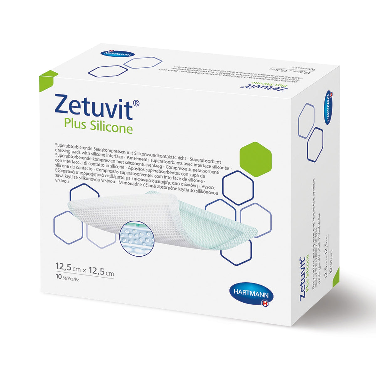 Hartmann Conco Zetuvit Plus Silicone Non-Border Superabsorbent Dressing, 8" x 8" (413814) - Box