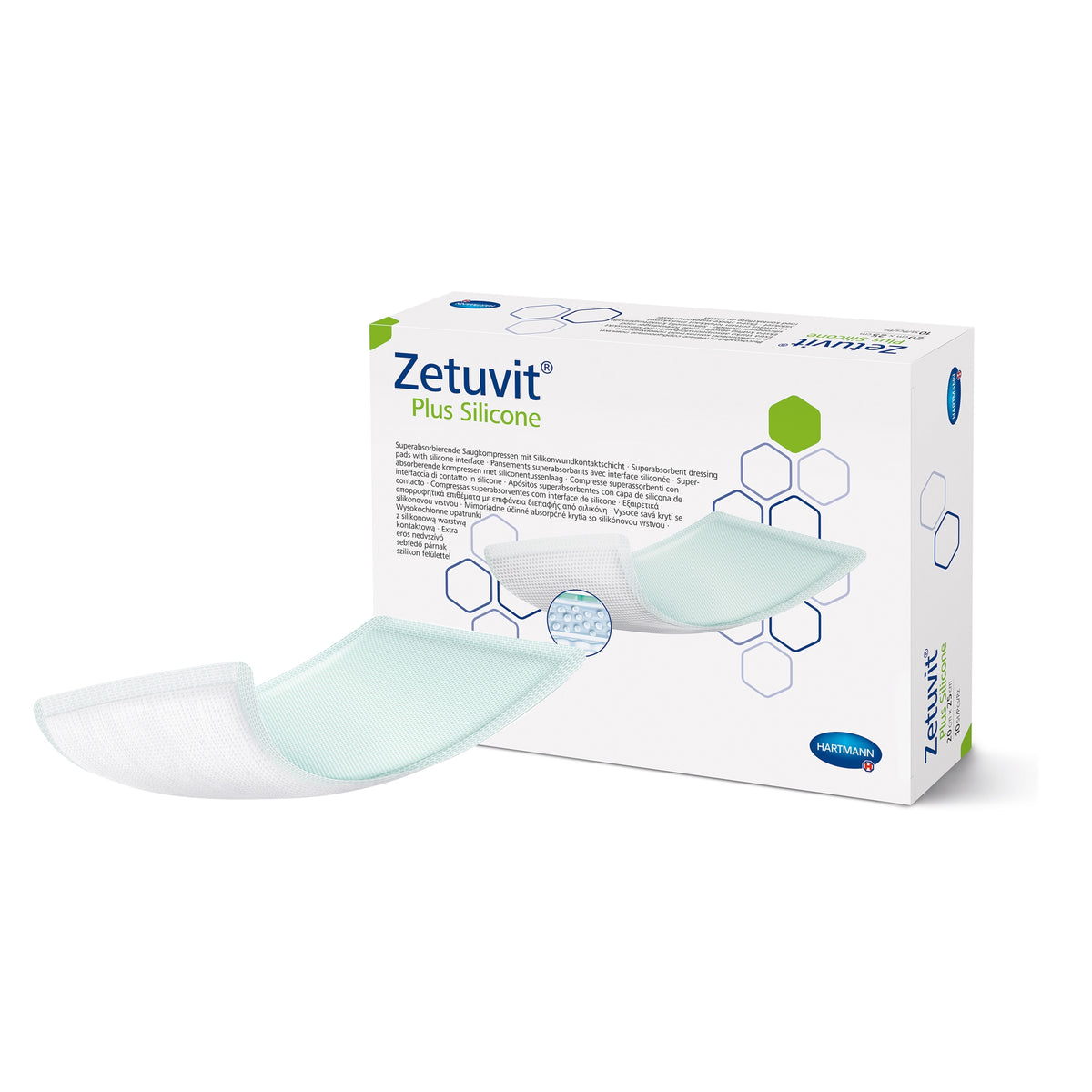 Hartmann Conco Zetuvit Plus Silicone Non-Border Superabsorbent Dressing, 8" x 10" (413815) - Box