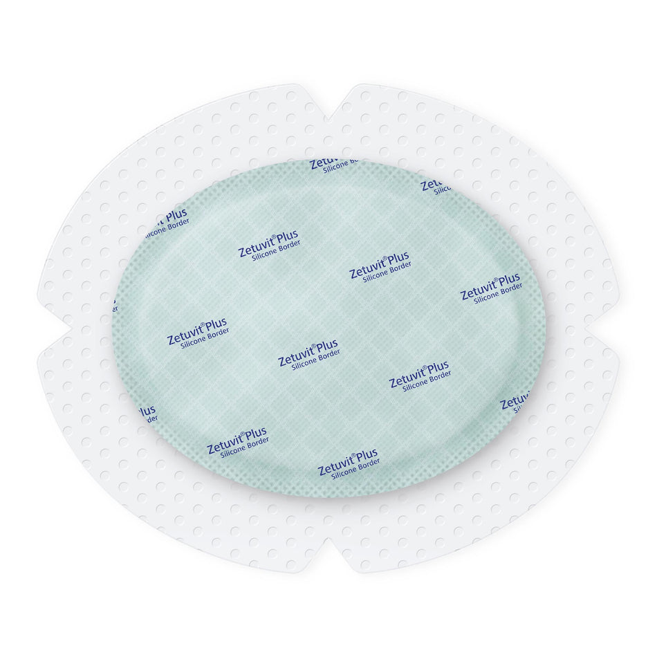 Hartmann Conco Zetuvit Plus Silicone Border Oval SAP Dressing with Silicone Adhesive, 5" x 6" (413908)