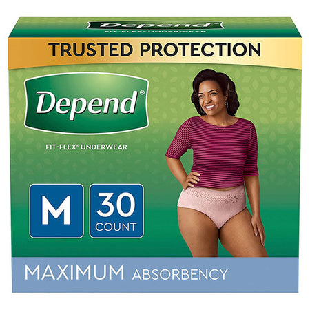 Kimberly Clark FIT-FLEX Underwear for Women, Maximum Absorbency, Medium, Blush (53742)