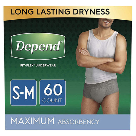 Kimberly Clark FIT-FLEX Underwear for Men, Maximum, S/M, Gray (53748)