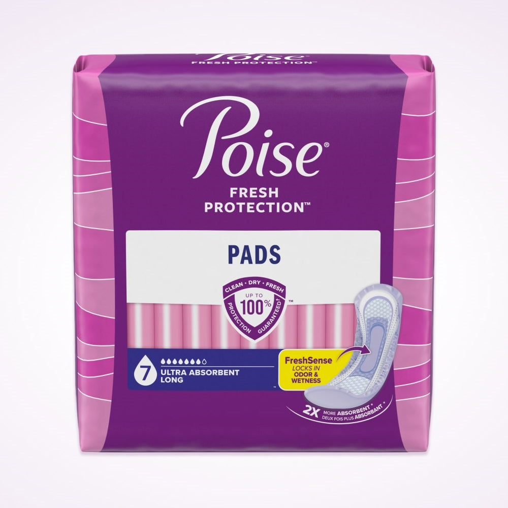 Kimberly Clark Poise Extra Coverage Pad, Fresh Protection, Long Length (54939)