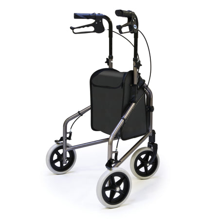 Lumex 3-Wheel Walker in Pewter Metallic - Back and side view