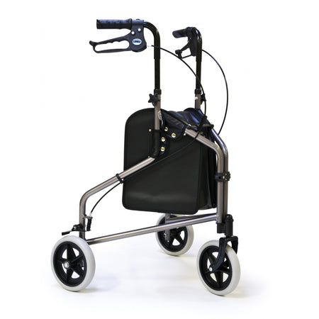 Lumex 3-Wheel Walker in Pewter Metallic - Another angle side view