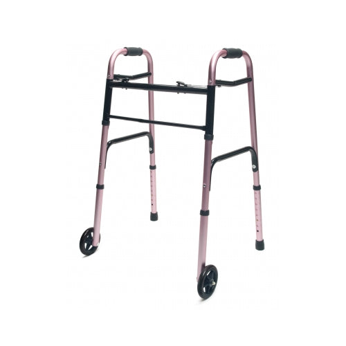 Lumex Everyday Dual Release Walker, With Fixed Front Wheels, Pink (716270PK-1)