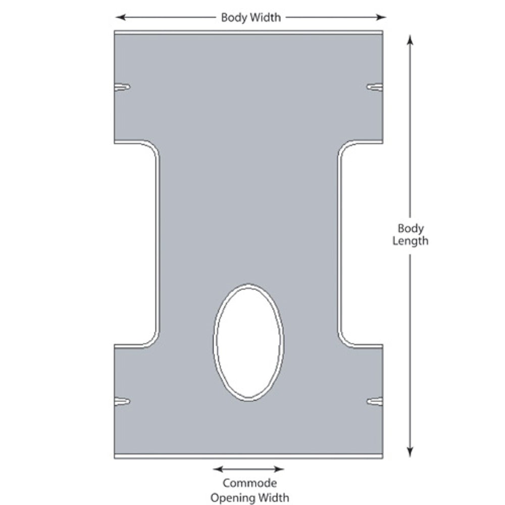 Lumex 2-Point Sling, with Commode Opening (GF113-C-LC) - Measurement