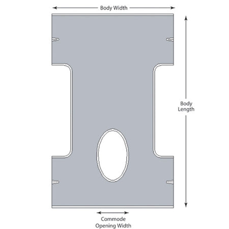 Lumex 2-Point Sling, with Commode Opening (GF113-C-LC) - Measurement