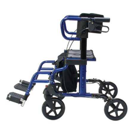 Lumex Hybrid LX Rollator Transport Chair in Majestic Blue - Side View