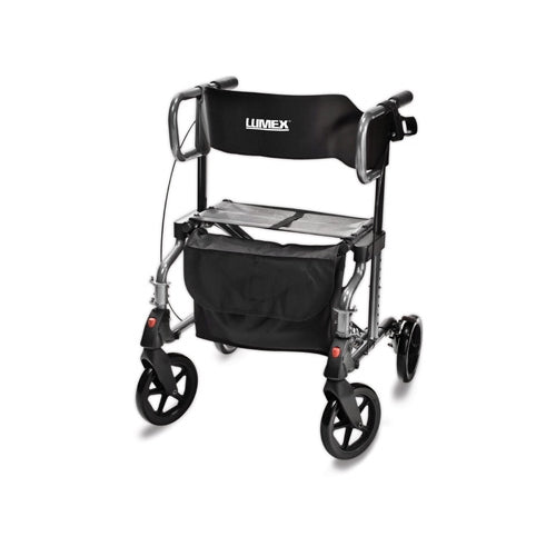 Lumex Hybrid LX Rollator Transport Chair, Titanium (LX1000T)