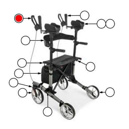 Replacement Left Handbrake for Lumex LX9000 Rollator (LX9000-LBK)