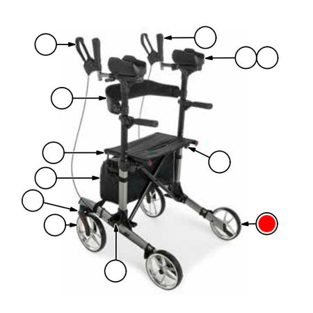 Replacement Rear Wheel for Lumex LX9000 Rollator (LX9000-RWH)