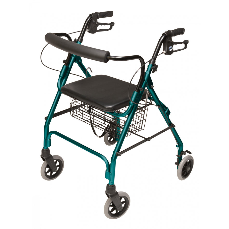 Lumex Walkabout Lite Four-Wheel Rollator / Walker in Teal Green