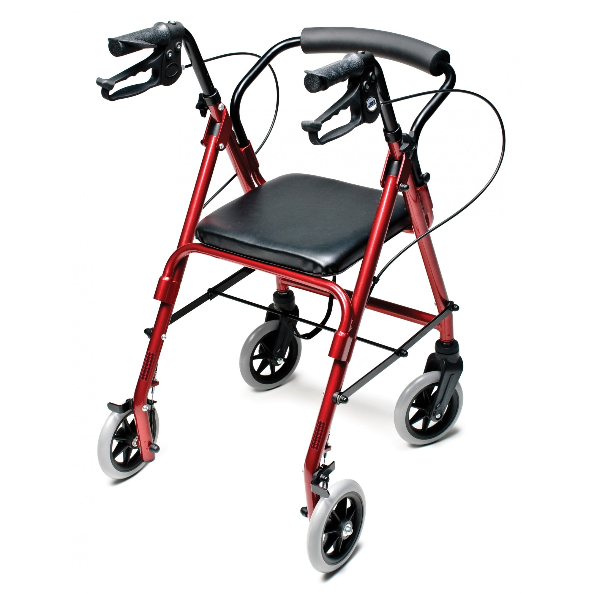 Lumex Walkabout Lite Junior Rollator / Walker in Burgundy (RJ4301R) - Rear View