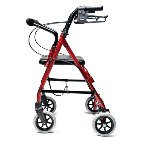 Lumex Walkabout Lite Junior Rollator / Walker in Burgundy (RJ4301R) - Side View