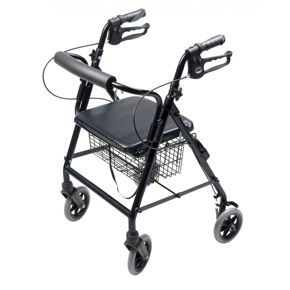 Lumex Walkabout Four-Wheel Hemi Rollator / Walker in Black