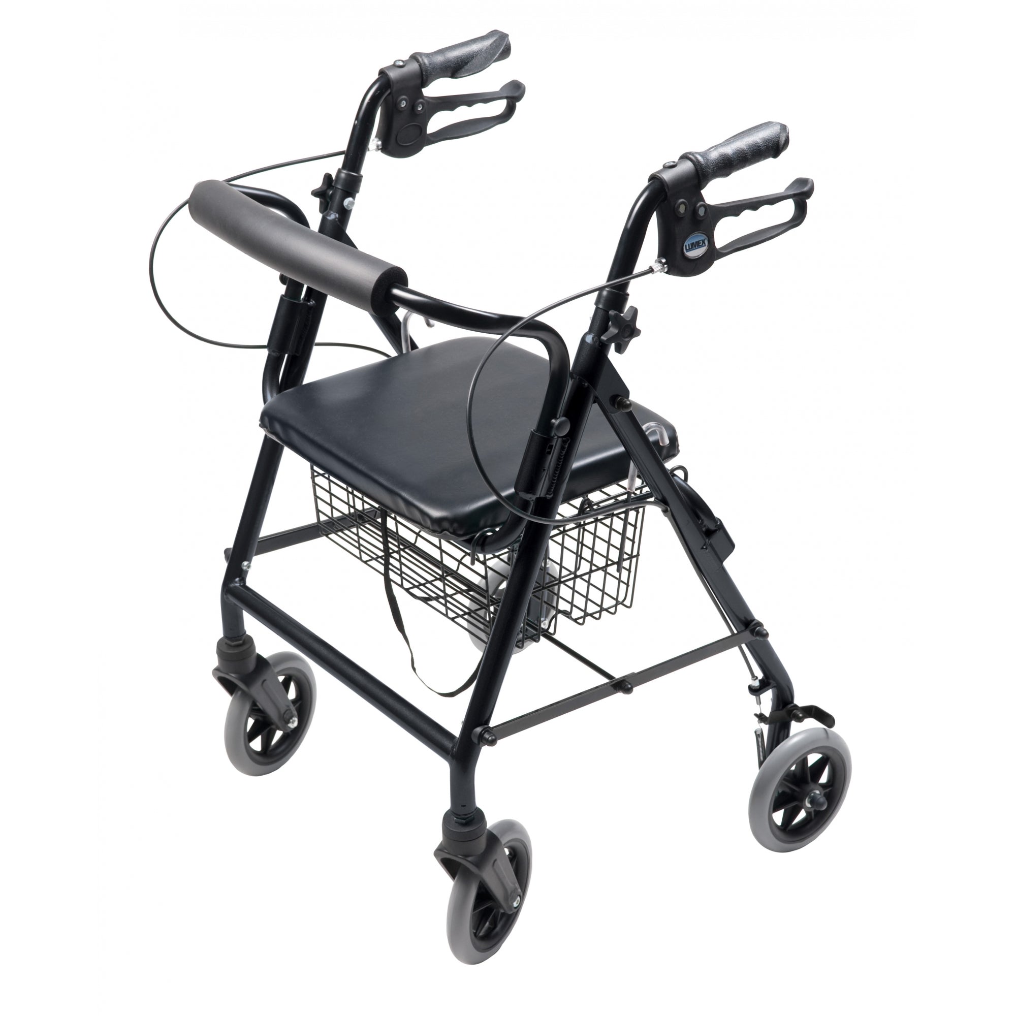 Lumex Walkabout Four-Wheel Hemi Rollator / Walker in Black