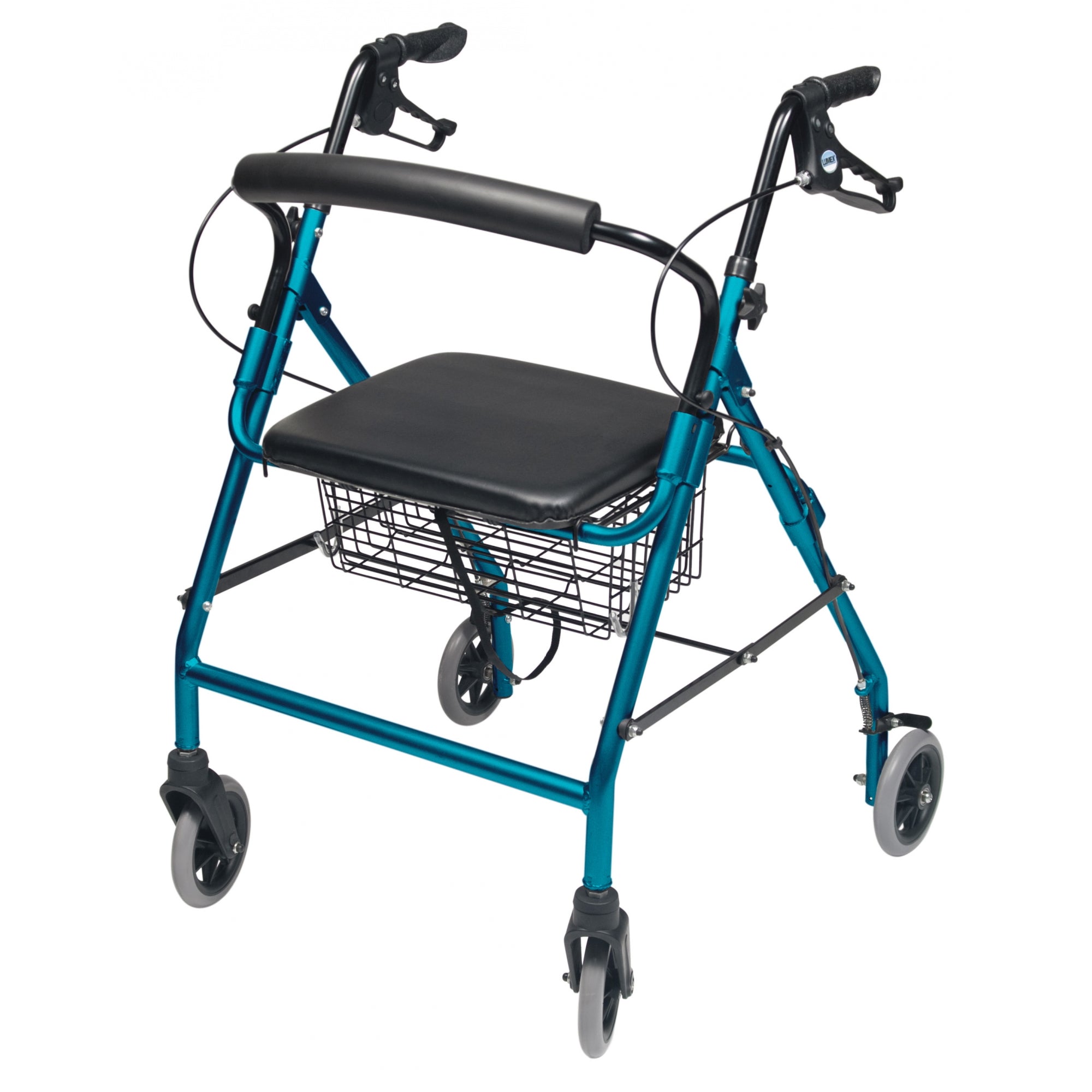 Lumex Walkabout Wide Four-Wheel Rollator / Walker in Aqua