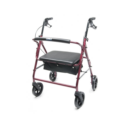 Lumex Walkabout Imperial Hemi Bariatric Four-Wheel Rollator, Burgundy (RJ4402R)