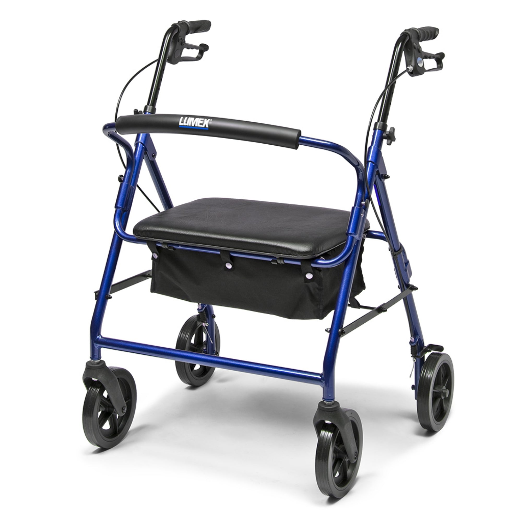 Lumex Walkabout Four-Wheel Imperial Bariatric Walker in Blue