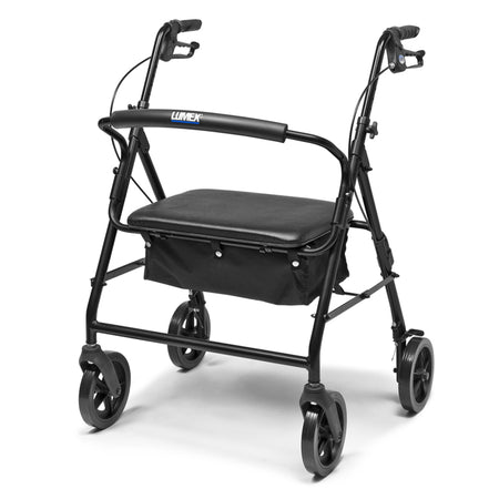 Lumex Walkabout Four-Wheel Imperial Bariatric Walker in Black