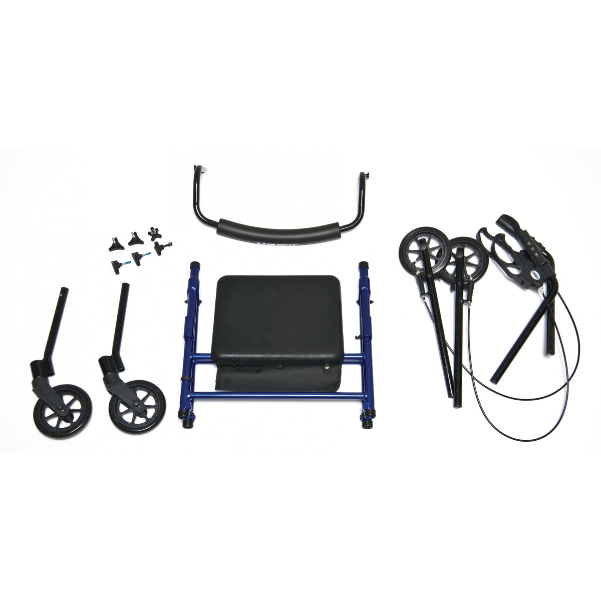 Lumex Set n Go Height Adjustable Rollator / Walker in Blue - Parts Assembly View