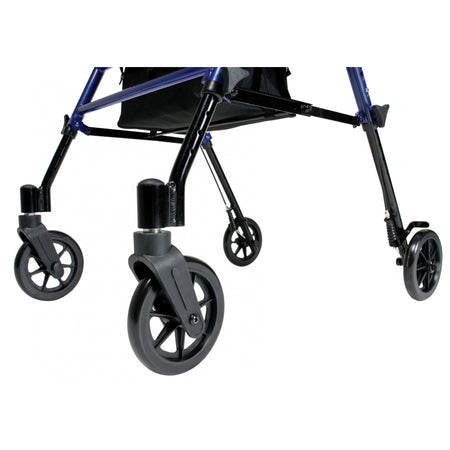 Lumex Set n Go Height Adjustable Rollator / Walker in Blue - Wheels View