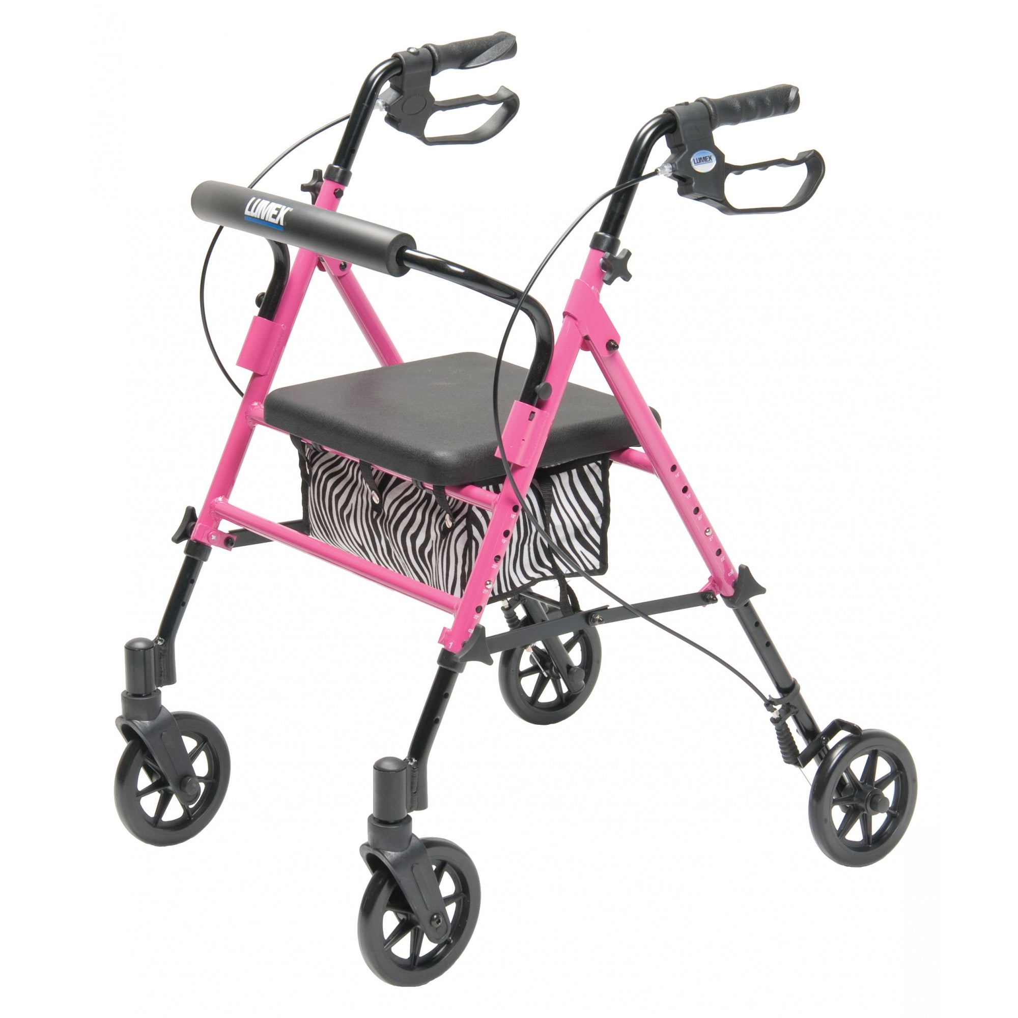 Lumex Set n Go Height Adjustable Rollator / Walker in Pink