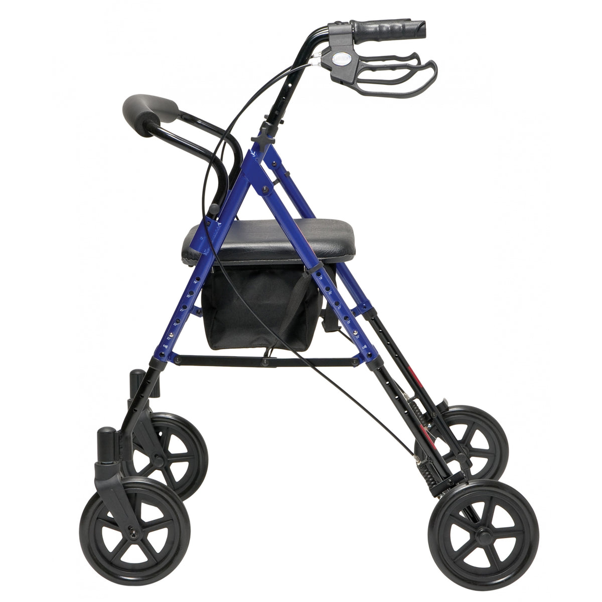 Lumex Set n Go Wide Height Adjustable Rollator / Walker in Blue - Side View