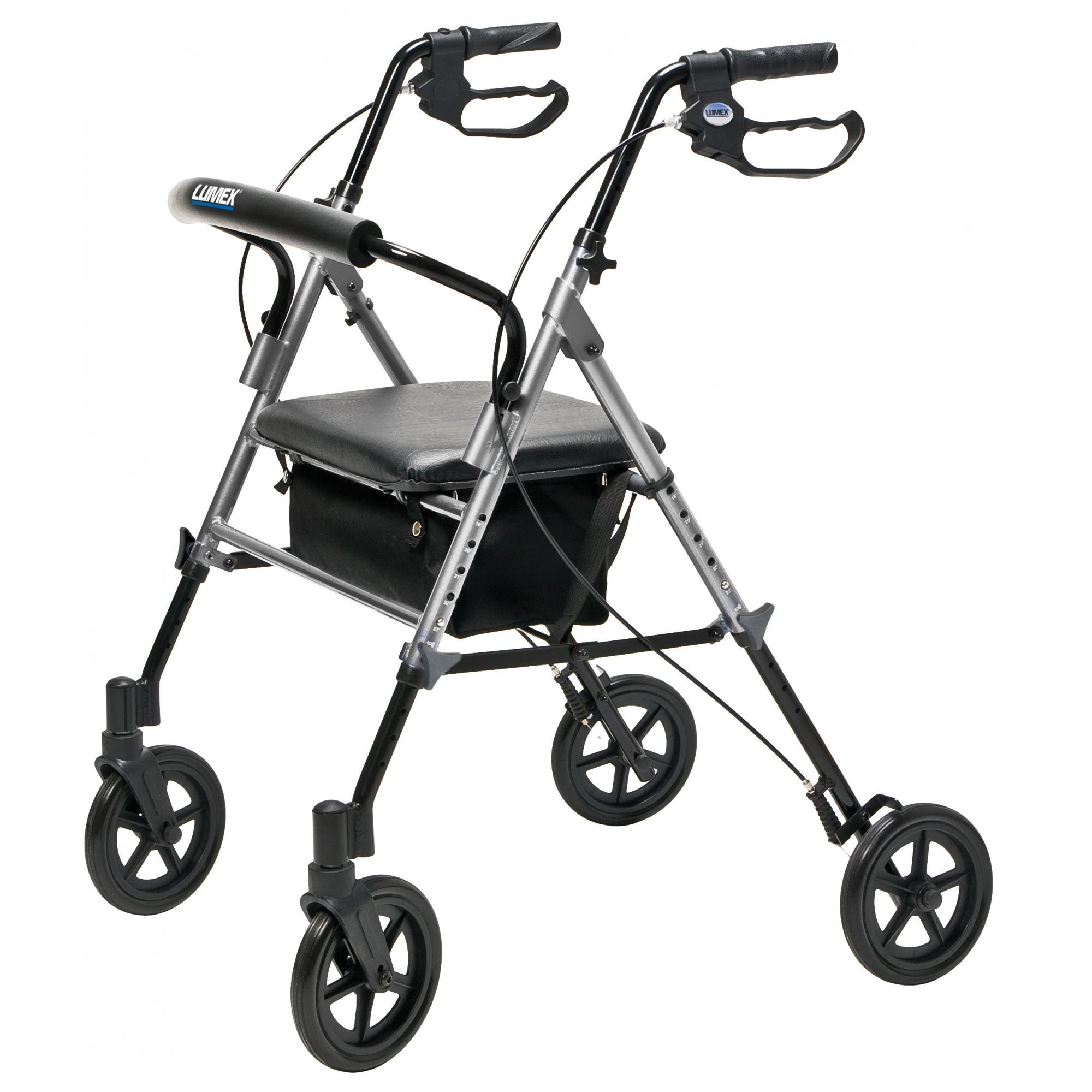 Lumex Set n Go Wide Height Adjustable Rollator / Walker in Silver