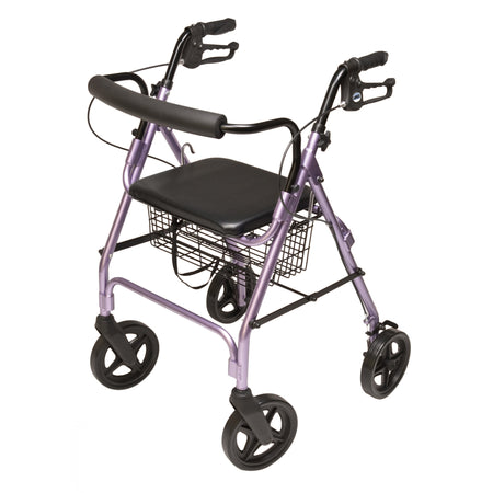 Lumex Walkabout Four-Wheel Contour Deluxe Rollator Walker in Lavender