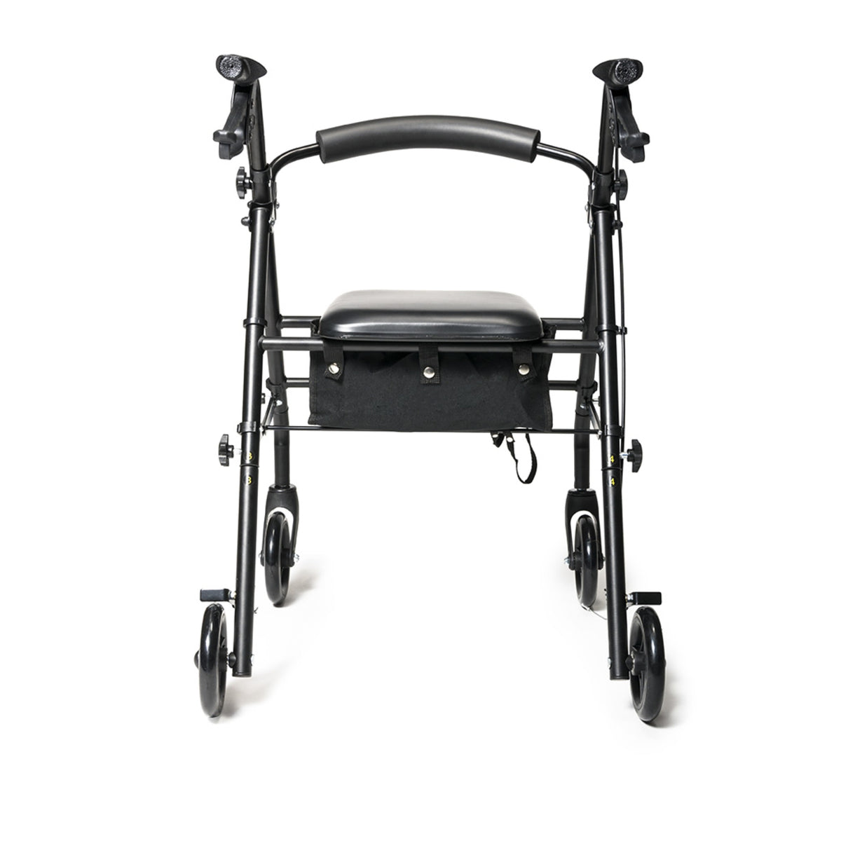 Lumex Walkabout Steel Knock Down Rollator, Black - Rear View