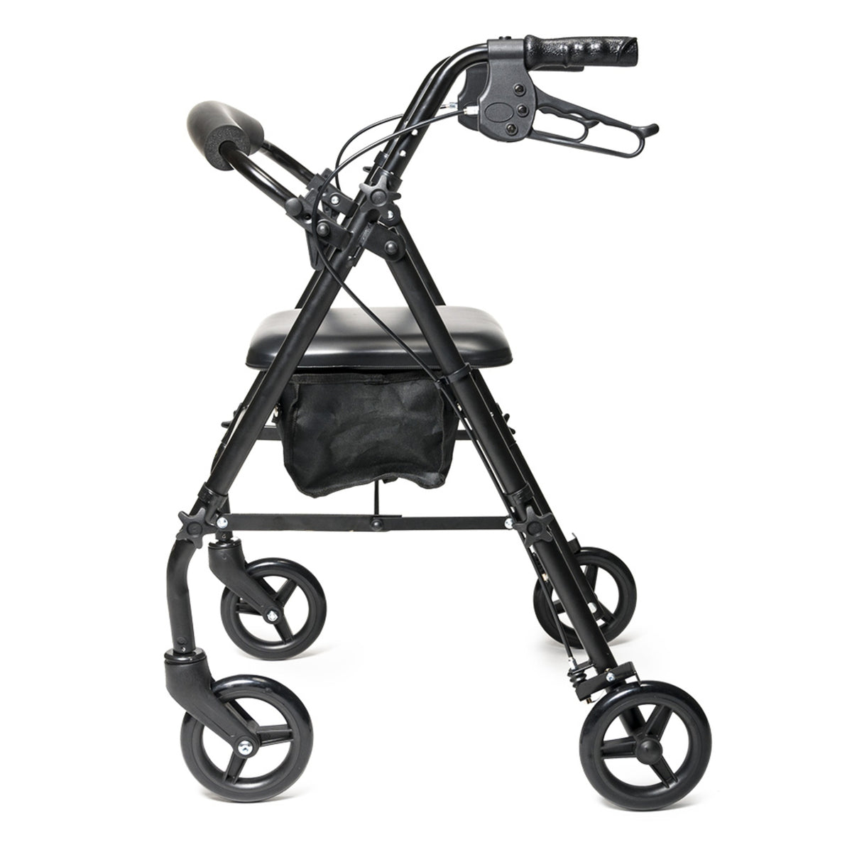 Lumex Walkabout Steel Knock Down Rollator, Black - Side View