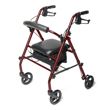 Lumex Walkabout Steel Knock Down Rollator, Burgundy