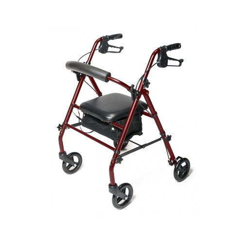 Lumex Walkabout Steel Knock Down Rollator, Burgundy (RJ5500R)