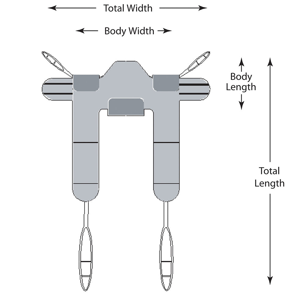 Lumex Padded Toileting Sling, Medium (TP332) - Measurement