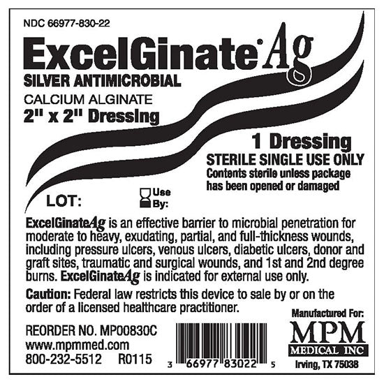 MPM Medical ExcelGinate AG Alginate Dressing, 2" x 2" (MP00830)