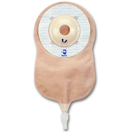 Marlen UltraLite One Piece Urostomy Pouch w/Skin Shield Barrier, Shallow Convexity, Pre-cut 1-1/2" (77038)
