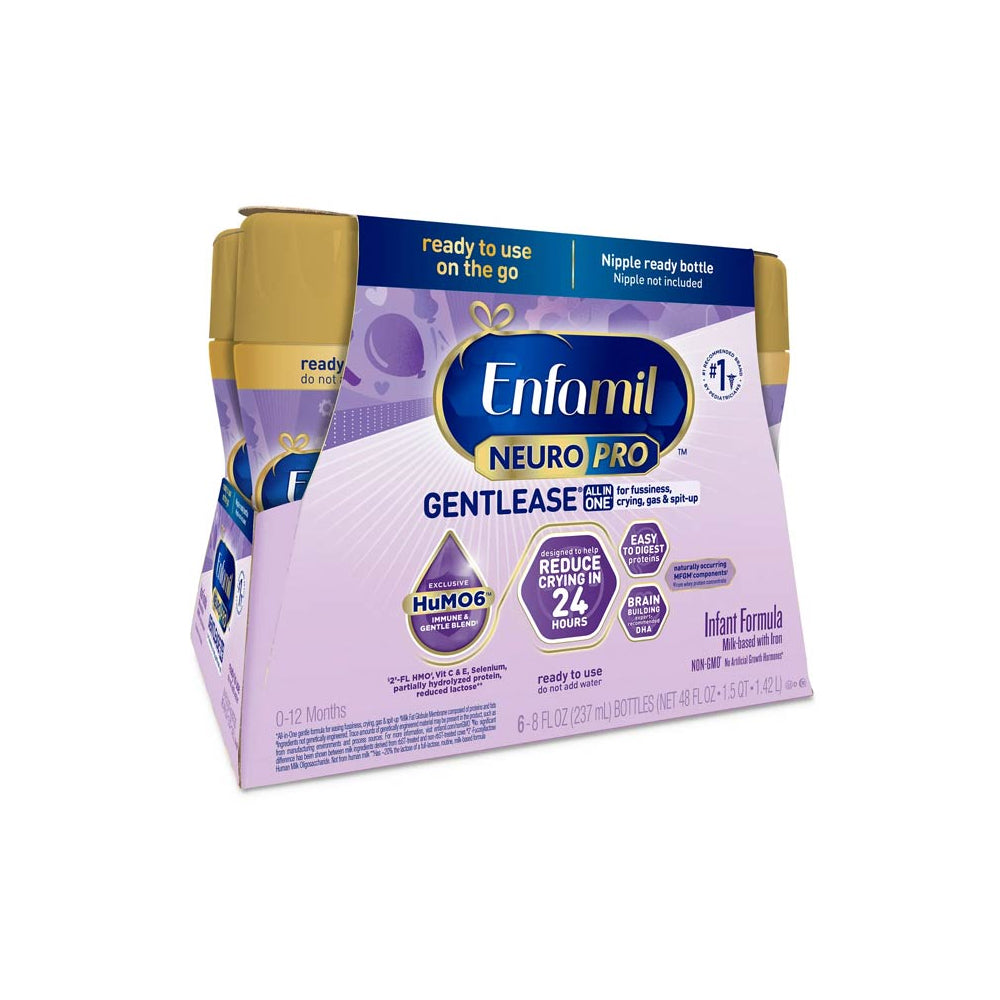Mead Johnson Enfamil NeuroPro Gentlease Infant Formula, 8 fl. oz. Bottle (294702) - Front view