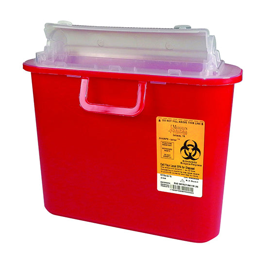 Medegen Stackable Sharps-Tainers, Polypropylene, 5.4 Quart, Red (8708)