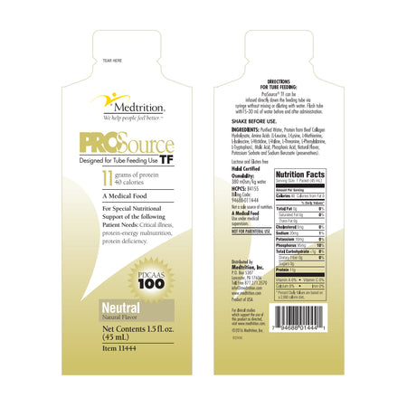 Meditrition ProSource TF Liquid Protein, 1.5 oz. Packet (11444) -  Ingredient List