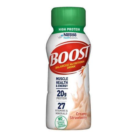 Nestle Healthcare Nutrition BOOST High Protein, Creamy Strawberry, 8oz Bottle (9443600)