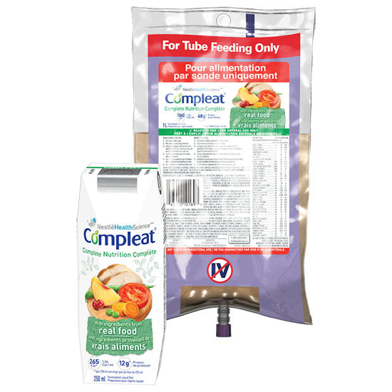 Nestle Healthcare Nutrition Compleat Tube Feeding Formula, Unflavored, Ultrapak, 1000mL (14180100)