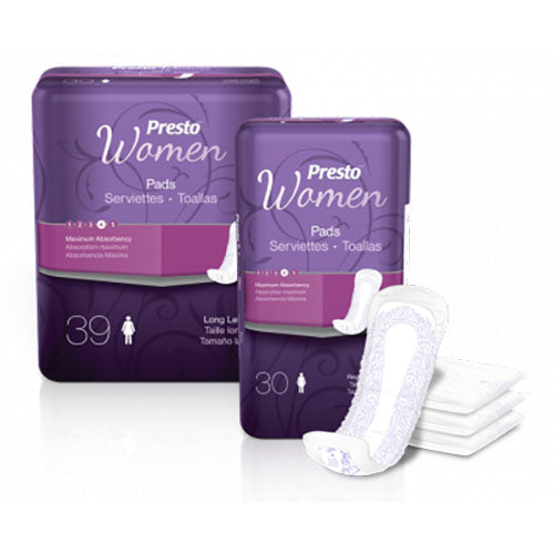 Presto Maximum Pads for Women, Long (BCP31410)