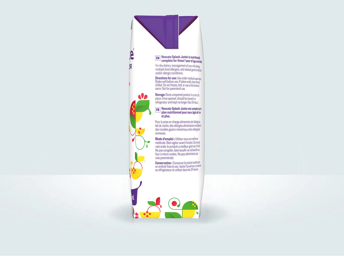 Nutricia Neocate Splash Junior, Unflavored, 8oz (111394A)-Back view