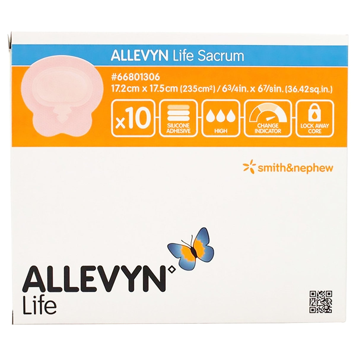 Smith & Nephew ALLEVYN Life Foam Sacrum Dressing, 6-3/4" x 6-7/8" (66801306)