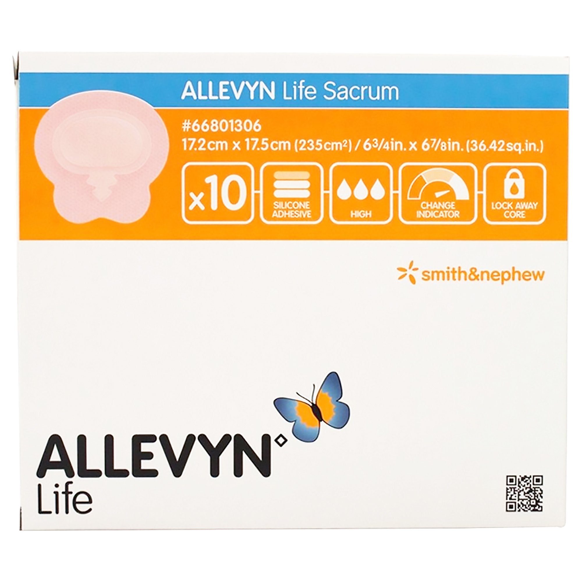 Smith & Nephew ALLEVYN Life Foam Sacrum Dressing, 6-3/4" x 6-7/8" (66801306)