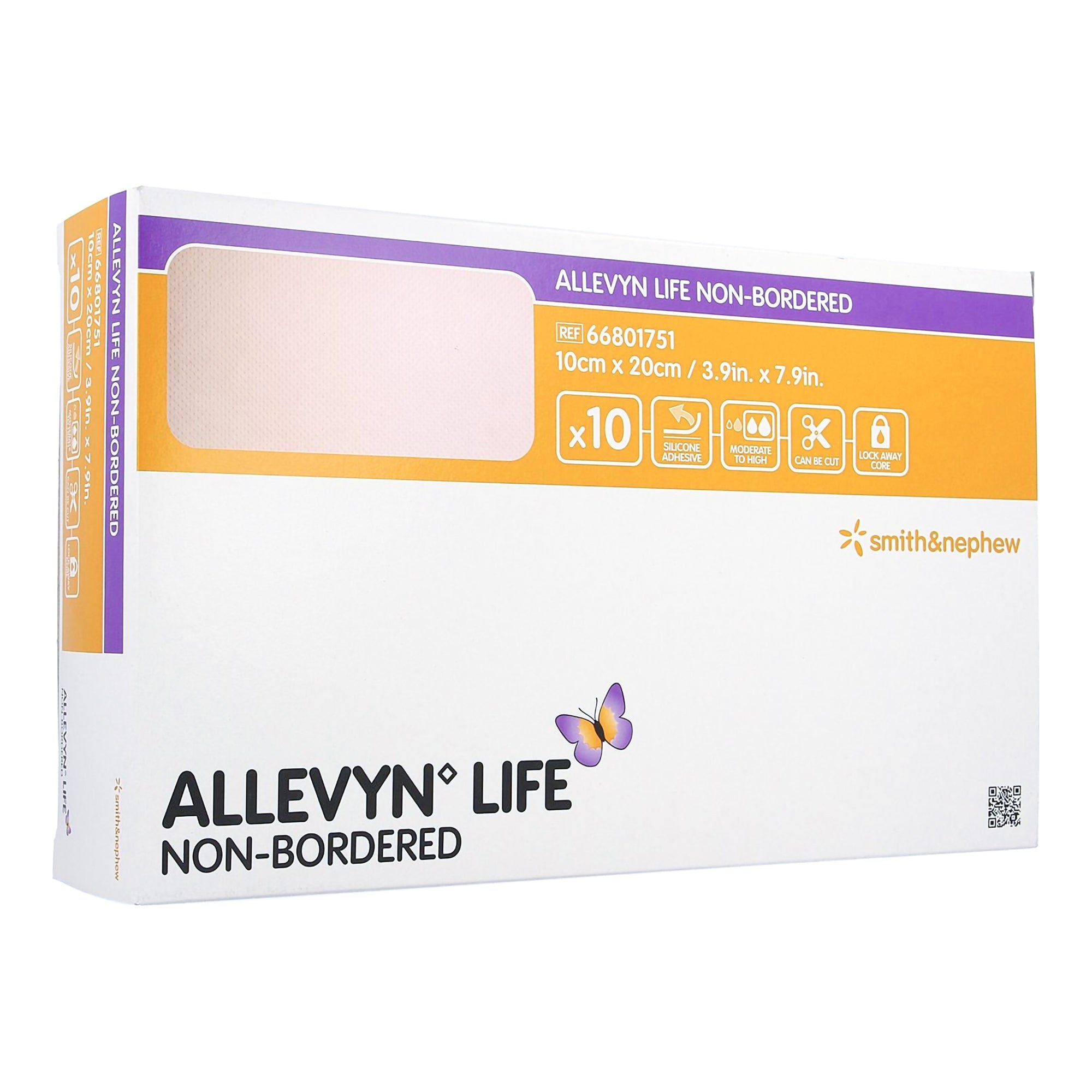 Smith & Nephew ALLEVYN Life Non-Border Foam Dressing, 10cm x 20cm (66801751)