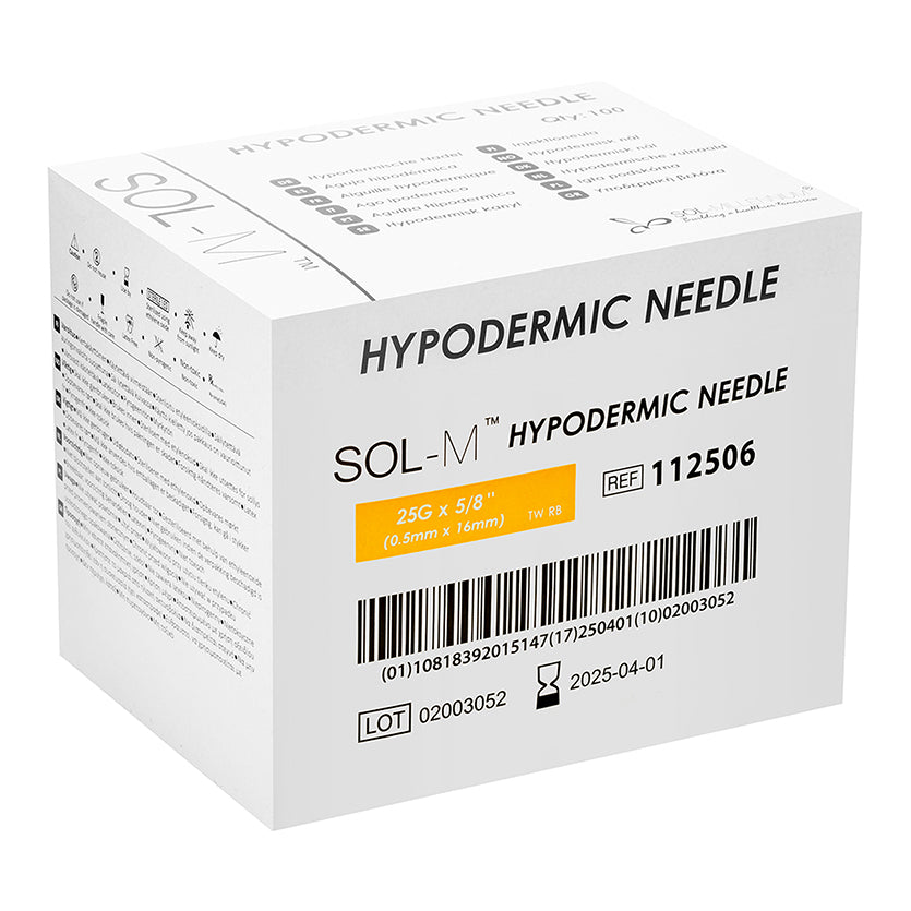 Sol Millennium SOL-M Hypodermic Needle 25G x 5/8" (112506) - Box